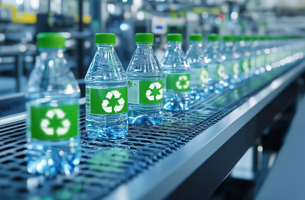 PET-flachen mit Recyclinglogo
